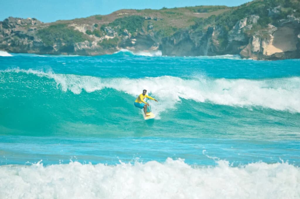 Waves rolling onto Macao Beach