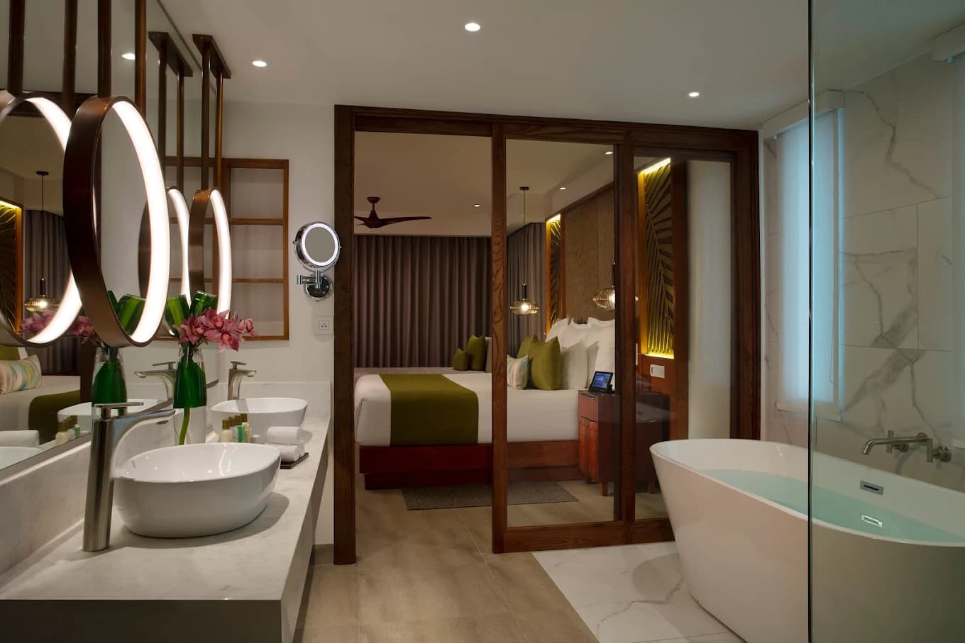Presidential suite bathroom with freestanding tub