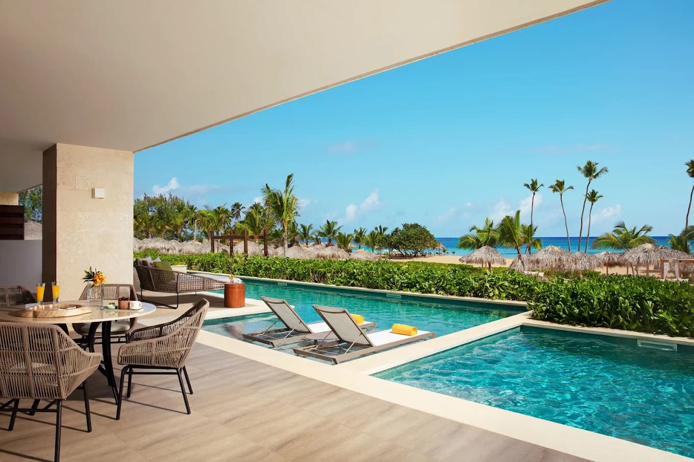 Villa terrace with private plunge pool