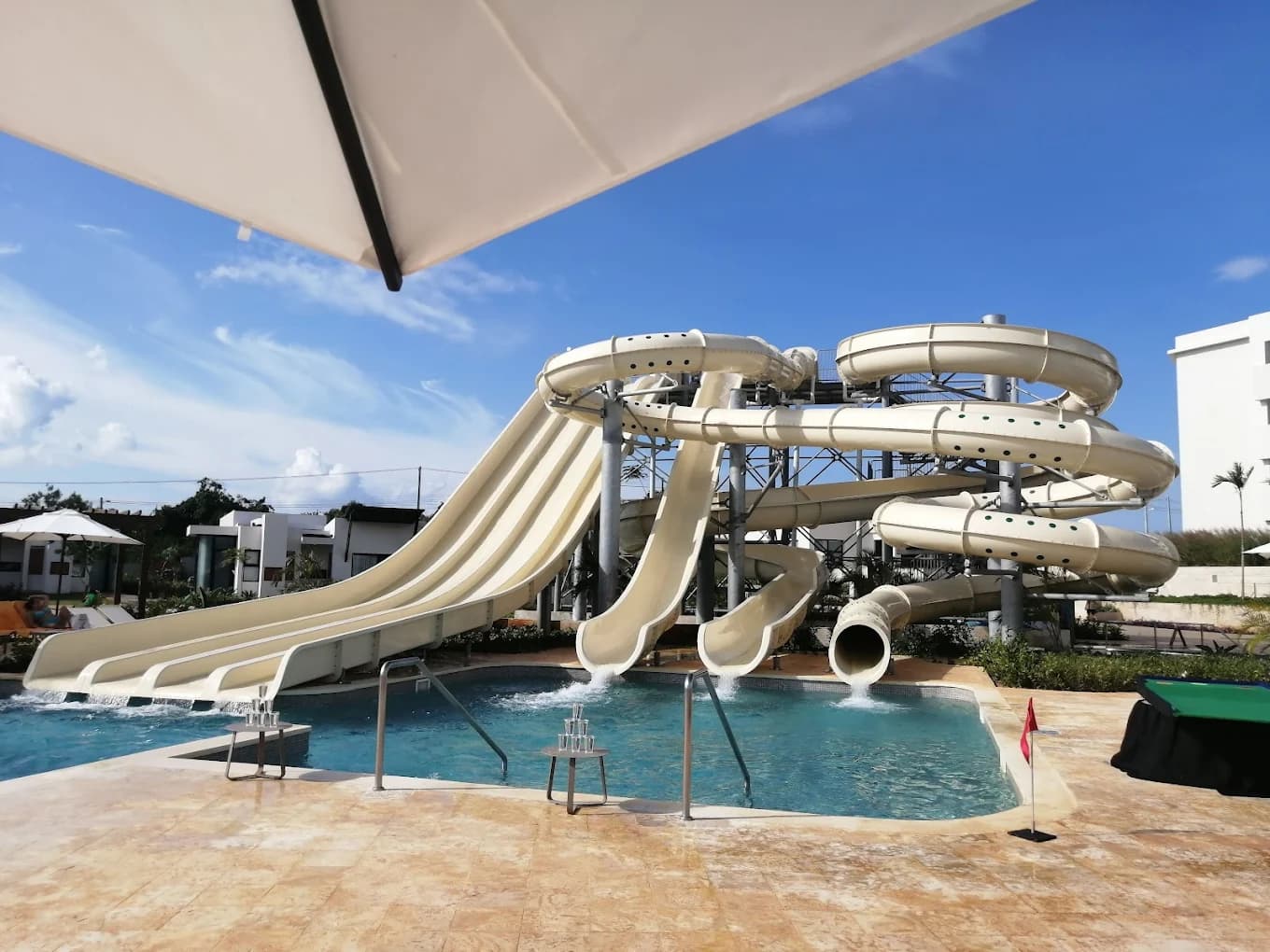 Water park with slides